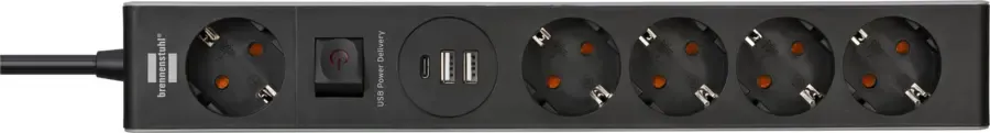 Brennenstuhl stekkerdoos 5-voudig met 2 USB-A en 1 USB-C poort Online