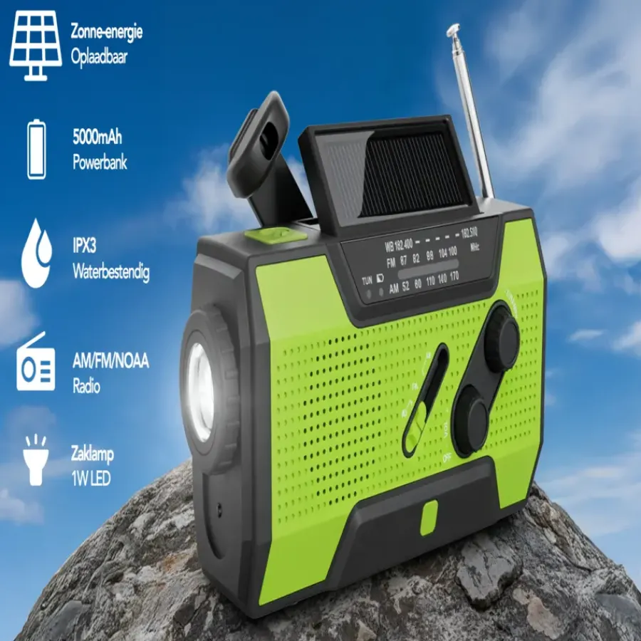 Geen Brixy draagbare noodradio Outlet
