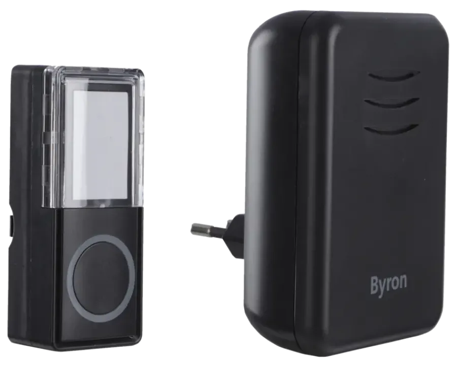 Byron DBY-22352 Draadloze deurbelset plugin 150m Zwart Clearance