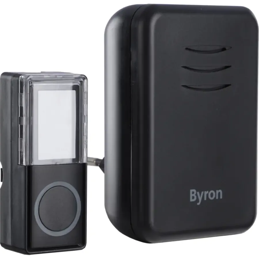 Byron DBY-22352 Draadloze deurbelset plugin 150m Zwart Clearance