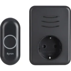 Byron DBY-22353 Draadloze deurbelset plugin met stopcontact 150m zwart Clearance