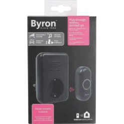 Byron DBY-22353 Draadloze deurbelset plugin met stopcontact 150m zwart Clearance