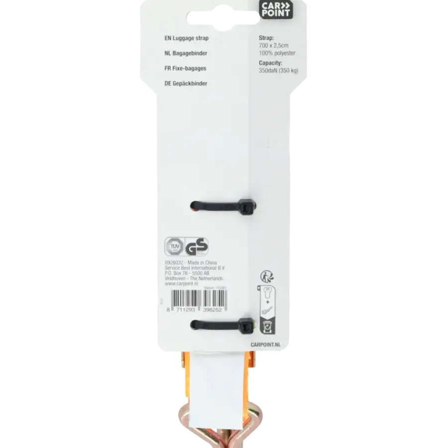 Carpoint Ratel Spanband en Haken 7 Meter