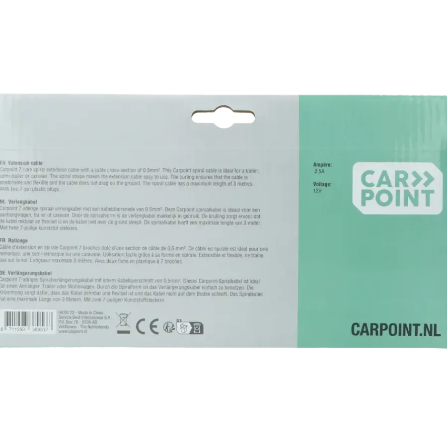 Carpoint spiraal trailer verlengkabel 7p - 7p stekker/stekker Sale
