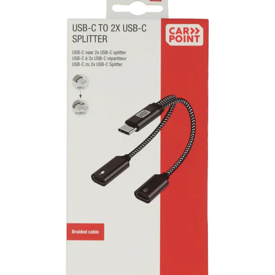Carpoint splitter USB-C naar dubbele USB-C kabel Best