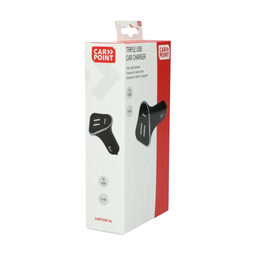Carpoint 12/24V Triple USB Autolader 4.4A Hot