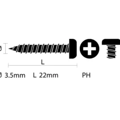 Carroserie schroef cilinderkop verzinkt 3,5x22 mm 15 stuks
