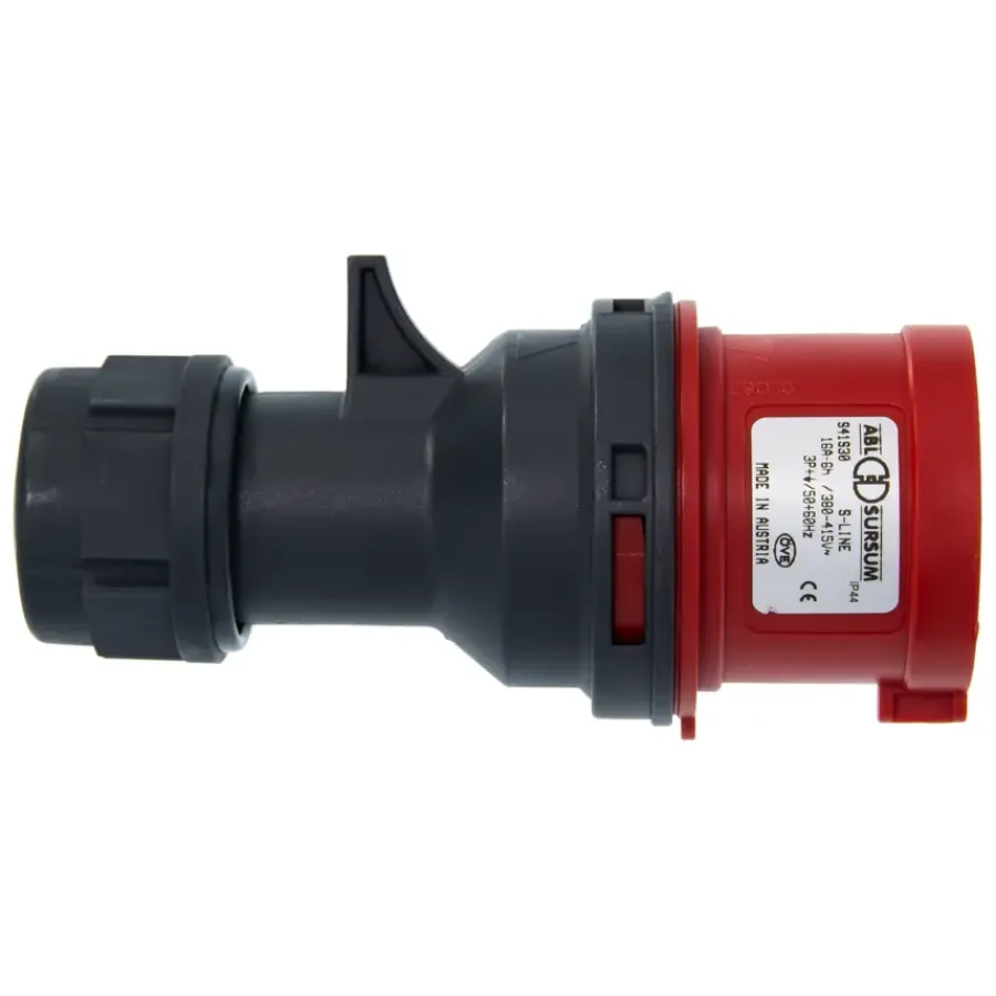 Geen Cee stekker 4-polig randaarde 400V 16 ampère rood