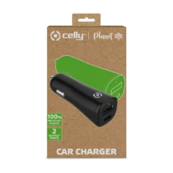 Celly autolader adapter Planet voor USB-A + USB-C Hot