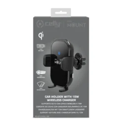 Celly draadloze telefoon oplader / houder MountCharge 15W BK Best