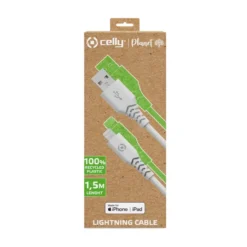 Celly Planet USB-A lightning kabel wit 1,5 meter