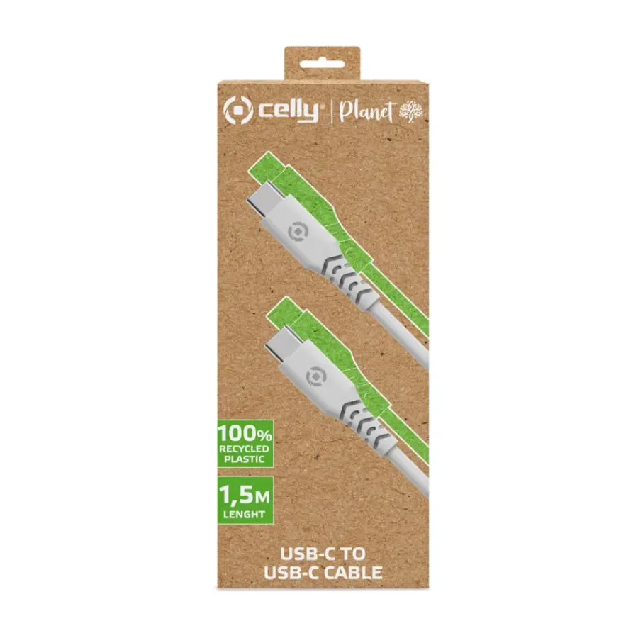 Celly Planet USB-C > USB-C kabel wit 1,5 meter New