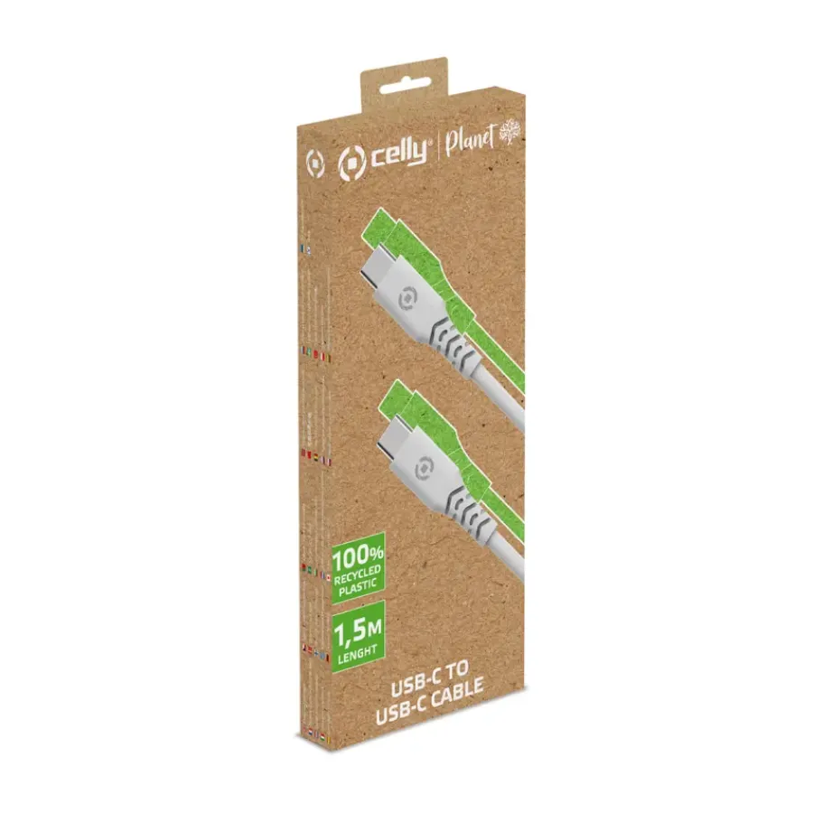 Celly Planet USB-C > USB-C kabel wit 1,5 meter New