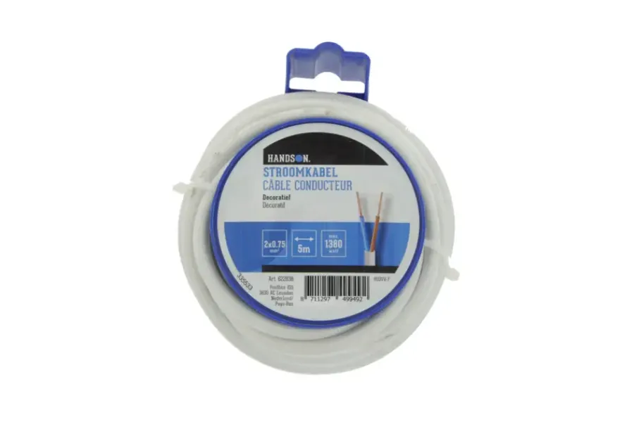 Handson Decoratief Snoer 2 x 0,75mm2 Wit 5 Meter Sale