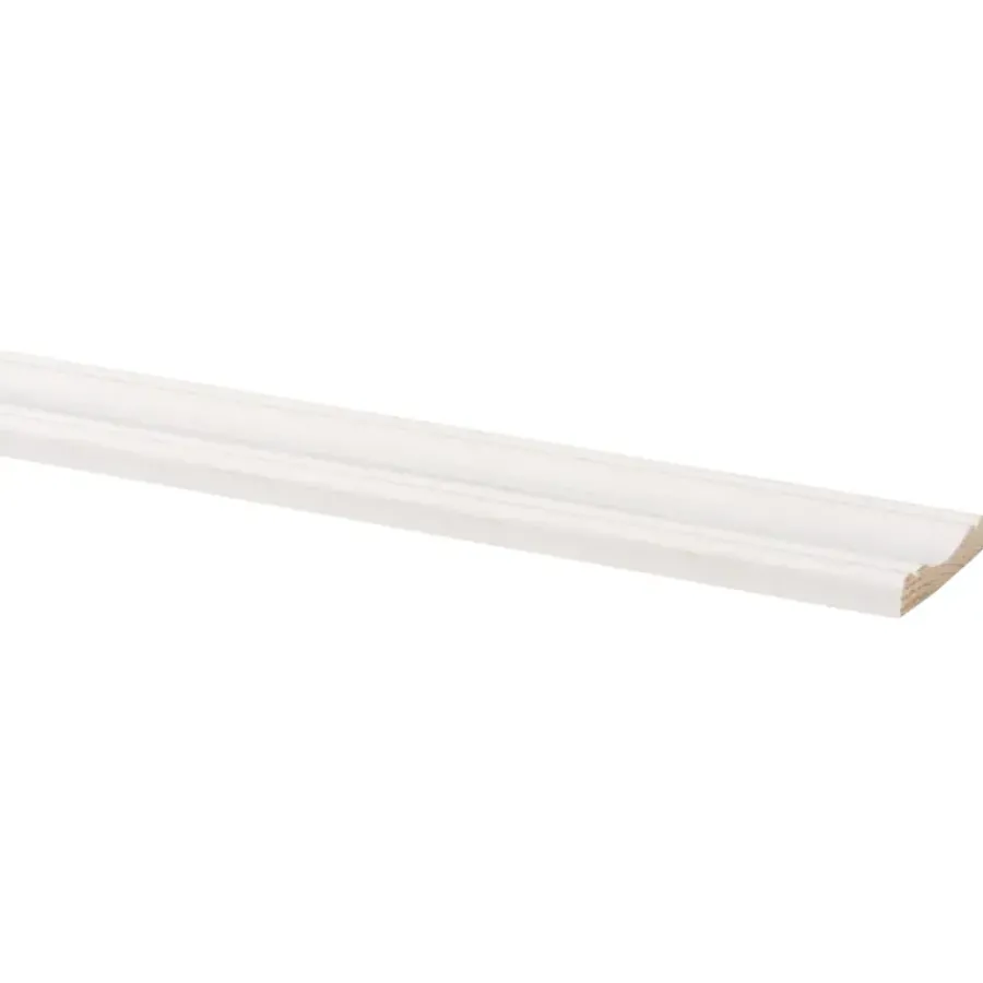 Geen Decorlijst grenen 8x45 mm wit gegrond lengte 270 cm Best
