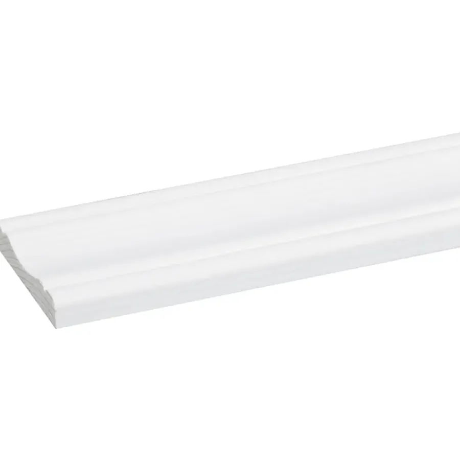 Geen Decorlijst grenen 8x45 mm wit gegrond lengte 270 cm Best