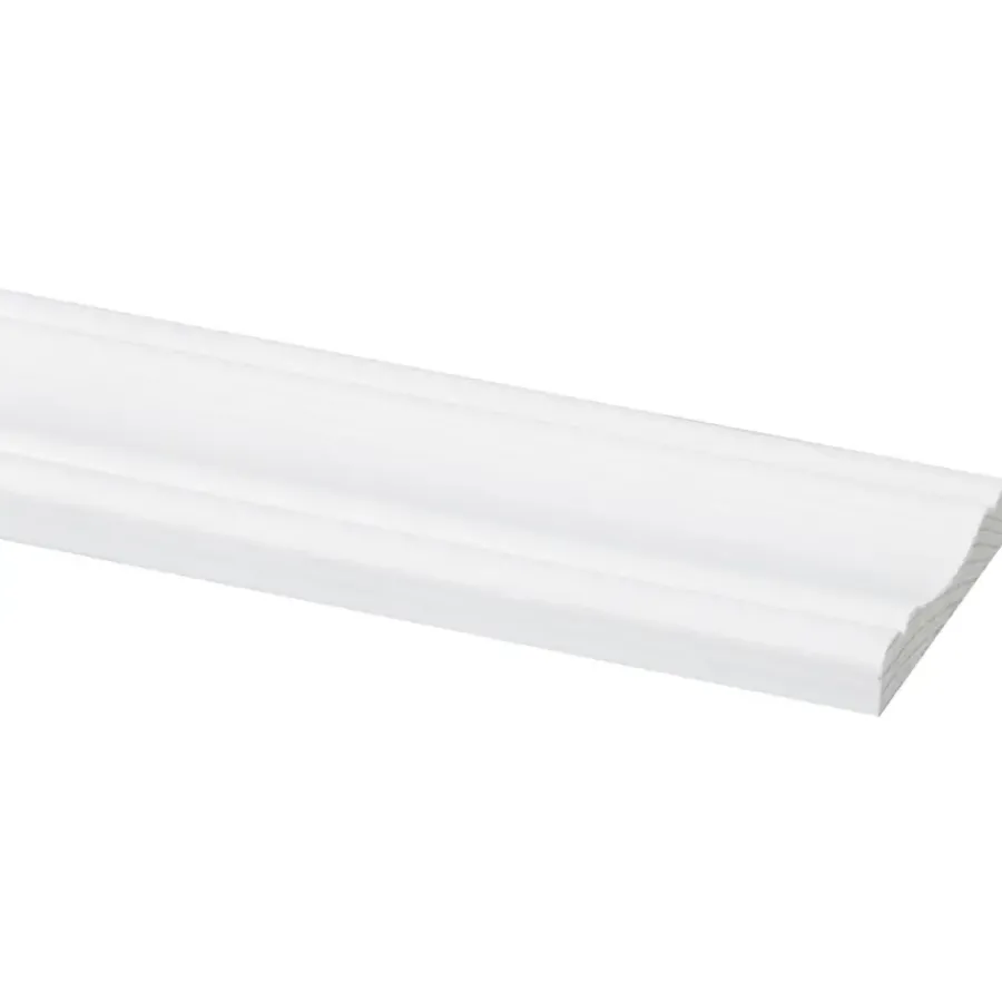 Geen Decorlijst grenen 8x45 mm wit gegrond lengte 270 cm Best