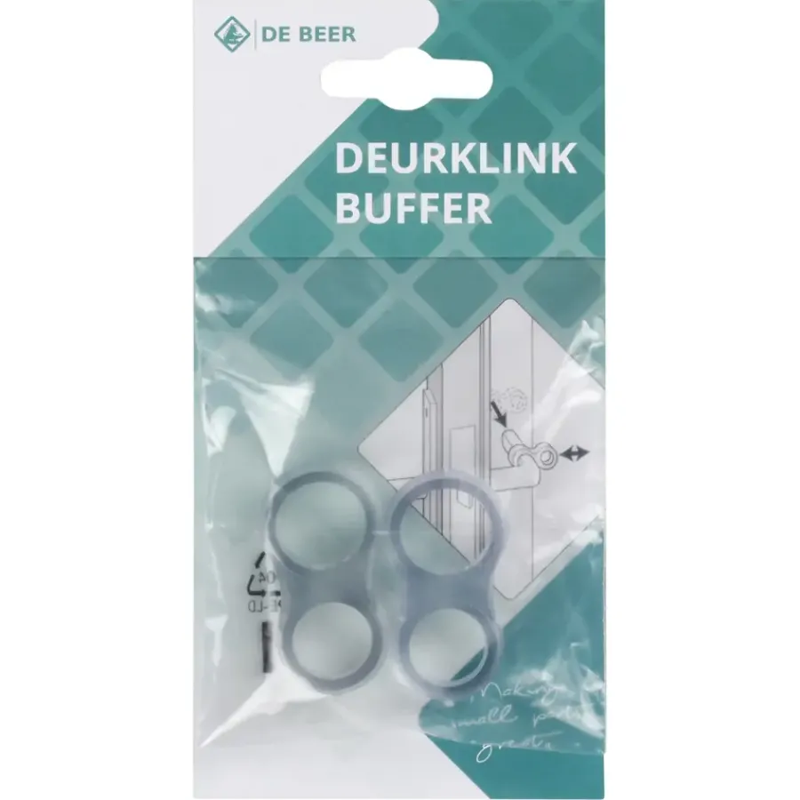 De Beer Deurklink buffer PVC 2 stuks Hot