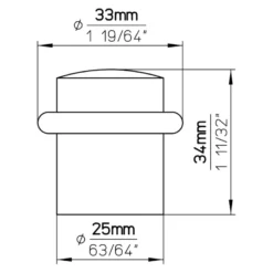 Siro Deurstopper Ton mat nikkel 33 mm Discount