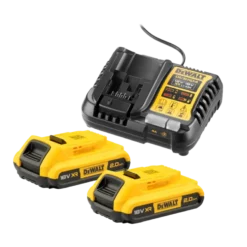 DeWALT 18V XR 2 accu's 2.0Ah + acculader / snellader DCB1104D2-QW