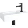 Differnz handenwasserset rechts Ravo wit keramiek
