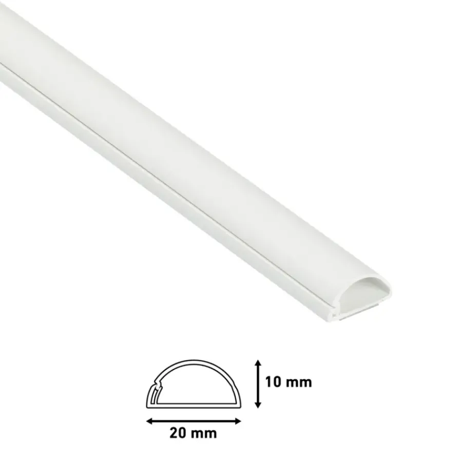 D-Line kabelgoot halfrond wit 20/10 mm 2 meter Hot