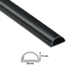 D-Line kabelgoot halfrond zwart 30/15 mm 2 meter Outlet