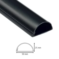 D-Line kabelgoot halfrond zwart 50/25 mm 1 meter Discount