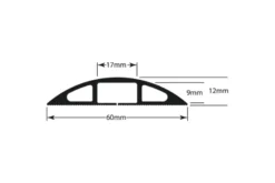D-Line kabelgoot halfrond zwart 60/12 mm 1.8 meter Hot