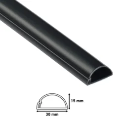 D-Line kabelgoot halfrond zwart 30/15 mm 1 meter Online
