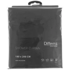 Douchegordijn Differnz polyester antraciet 180x200cm