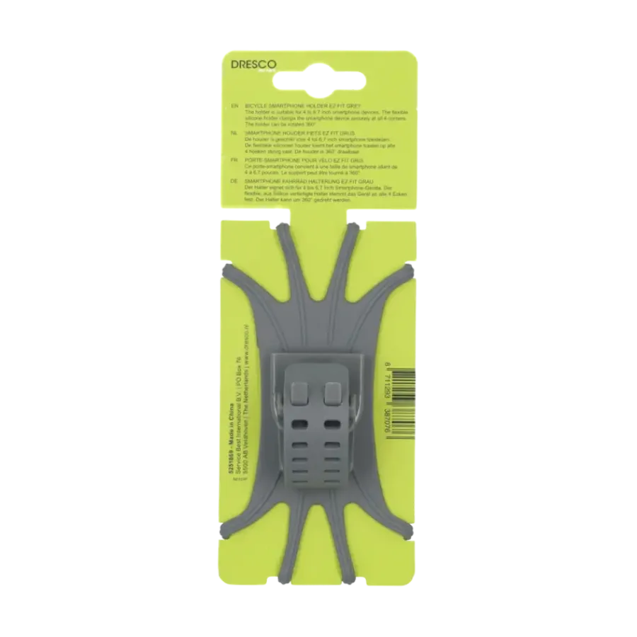 Dresco EZ Fit telefoonhouder fiets grijs