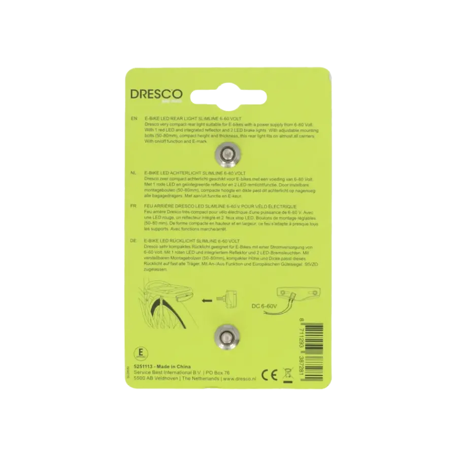 Dresco Slimline achterlicht E-Bike