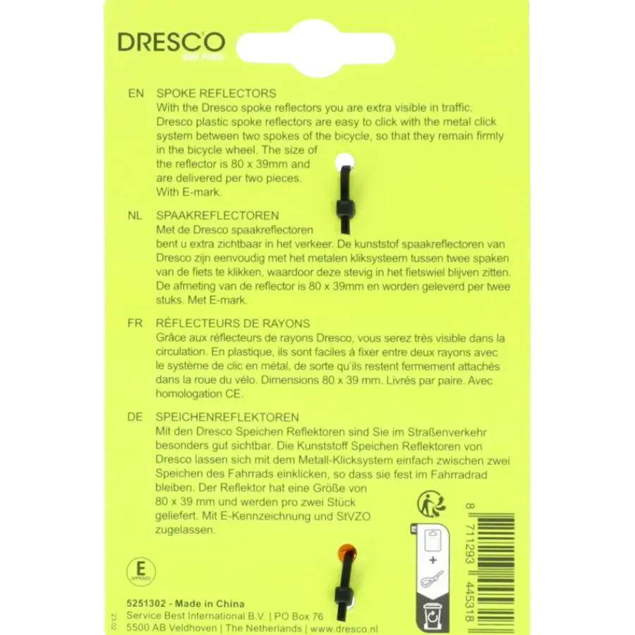 Dresco spaakreflectoren E-keur Online