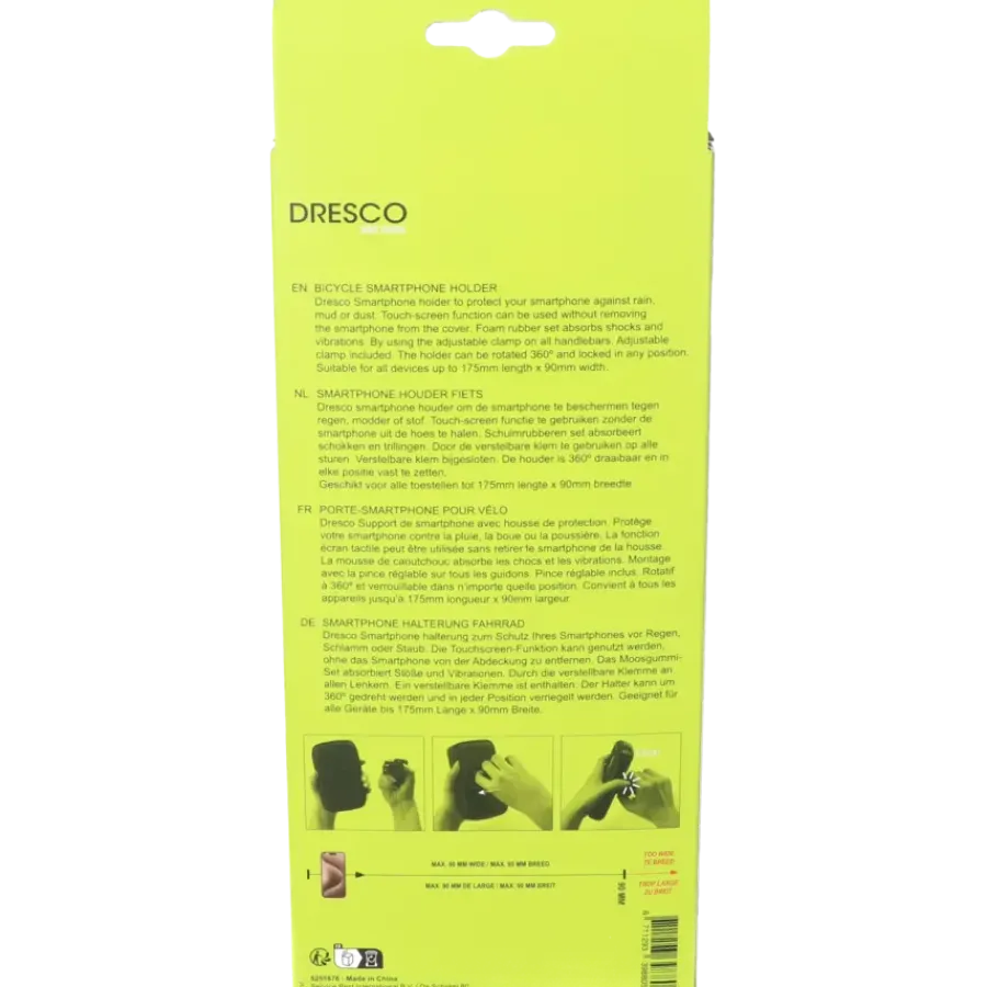 Dresco waterdichte smartphone houder fiets Clearance