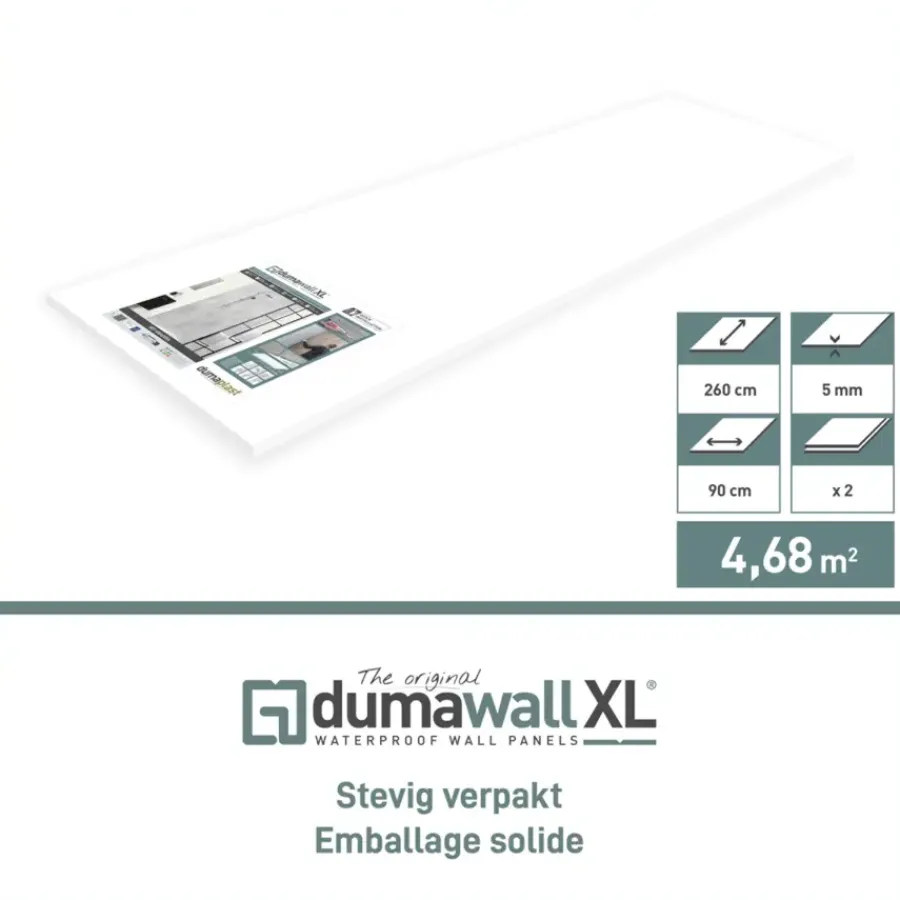 Dumaplast Dumawall XL kunststof wandbekleding Tavira glans 4,68m² 90x260cm - 2 stuks New