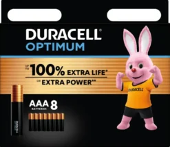 Duracell Batterij AAA Alkaline Optimum 8 stuks New