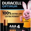 Duracell Batterij AAA Alkaline Optimum 4 stuks Sale