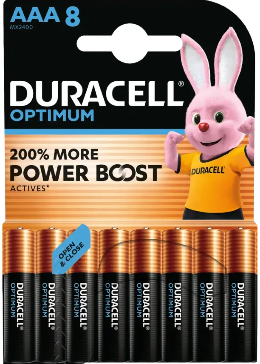 Duracell Batterij AAA Alkaline Optimum 8 stuks Discount