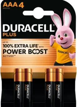 Duracell Batterij AAA Alkaline Plus Power Boost 4 stuks New