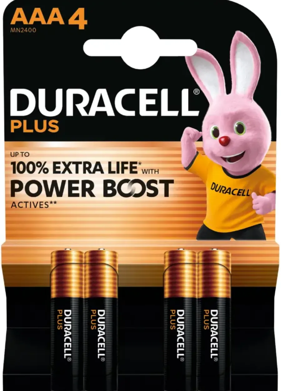 Duracell Batterij AAA Alkaline Plus Power Boost 4 stuks New