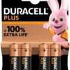 Duracell Batterij AA Alkaline Plus 4 stuks New