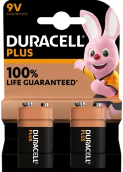 Duracell Batterij 9V Alkaline AA Plus 2 stuks Clearance