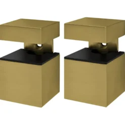 Duraline clip geborsteld goud set 2 stuks