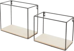 Duraline muur kubussen staal/hout set 2 stuks