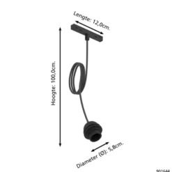 Eglo EasyTrack railverlichting hanglamp adapter E27 zwart Online