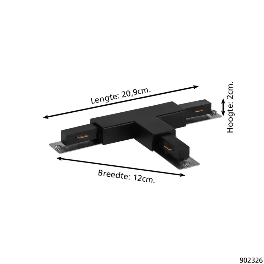 Eglo EasyTrack railverlichting koppelstuk T-vormig zwart