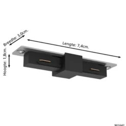 Eglo EasyTrack railverlichting koppelstuk recht zwart Outlet