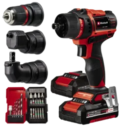 EINHELL 18V accuboormachine TE-CD 18/45 Li Kit incl. 2 accu's 2Ah + snellader + 22-delige boren- en bitset + koffer Outlet