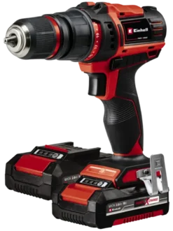 EINHELL 18V accuboormachine TE-CD 18/45 Li Kit incl. 2 accu's 2Ah + snellader + 22-delige boren- en bitset + koffer Outlet
